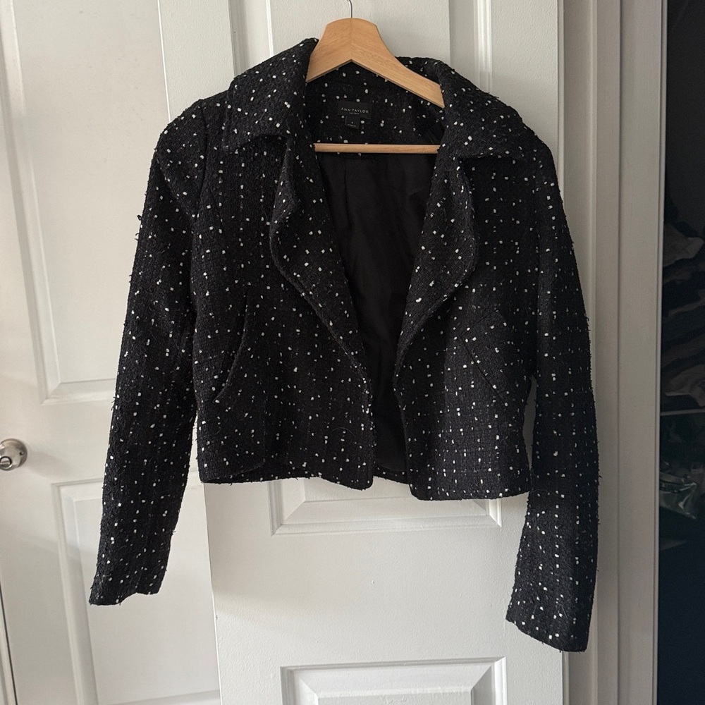 Ann Taylor Black and White Tweed Jacket